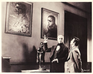 Vincent Price and Mark Damon with the art of Burt Shonberg in the Roger Corman FIlm "The House of Usher" 1960
