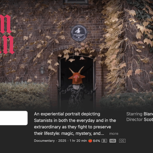 Scott Cummings' REALM OF SATAN streaming on AppleTv.